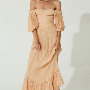 COPY - Jen's Pirate Booty, Gauze Black Jack Dress in Clay